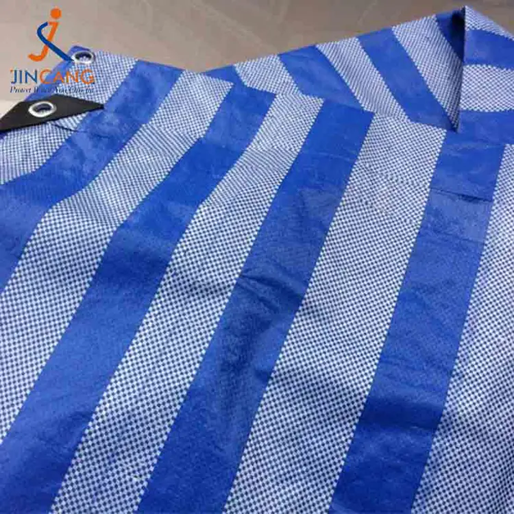 100% रिसाइक्ड गरिएको सामग्री PP ट्यापरलिन कालो त्रिकोणको साथ प्रबलित