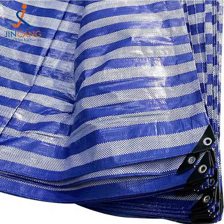 100% रिसाइक्ड गरिएको सामग्री PP ट्यापरलिन कालो त्रिकोणको साथ प्रबलित