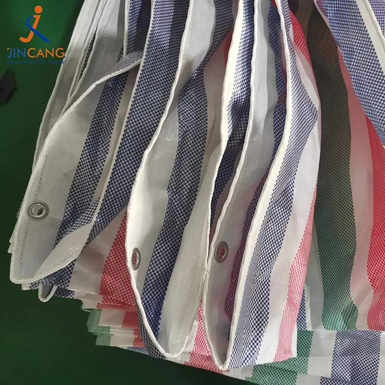 110 GSM स्ट्रिप PE तिरपाल रोल